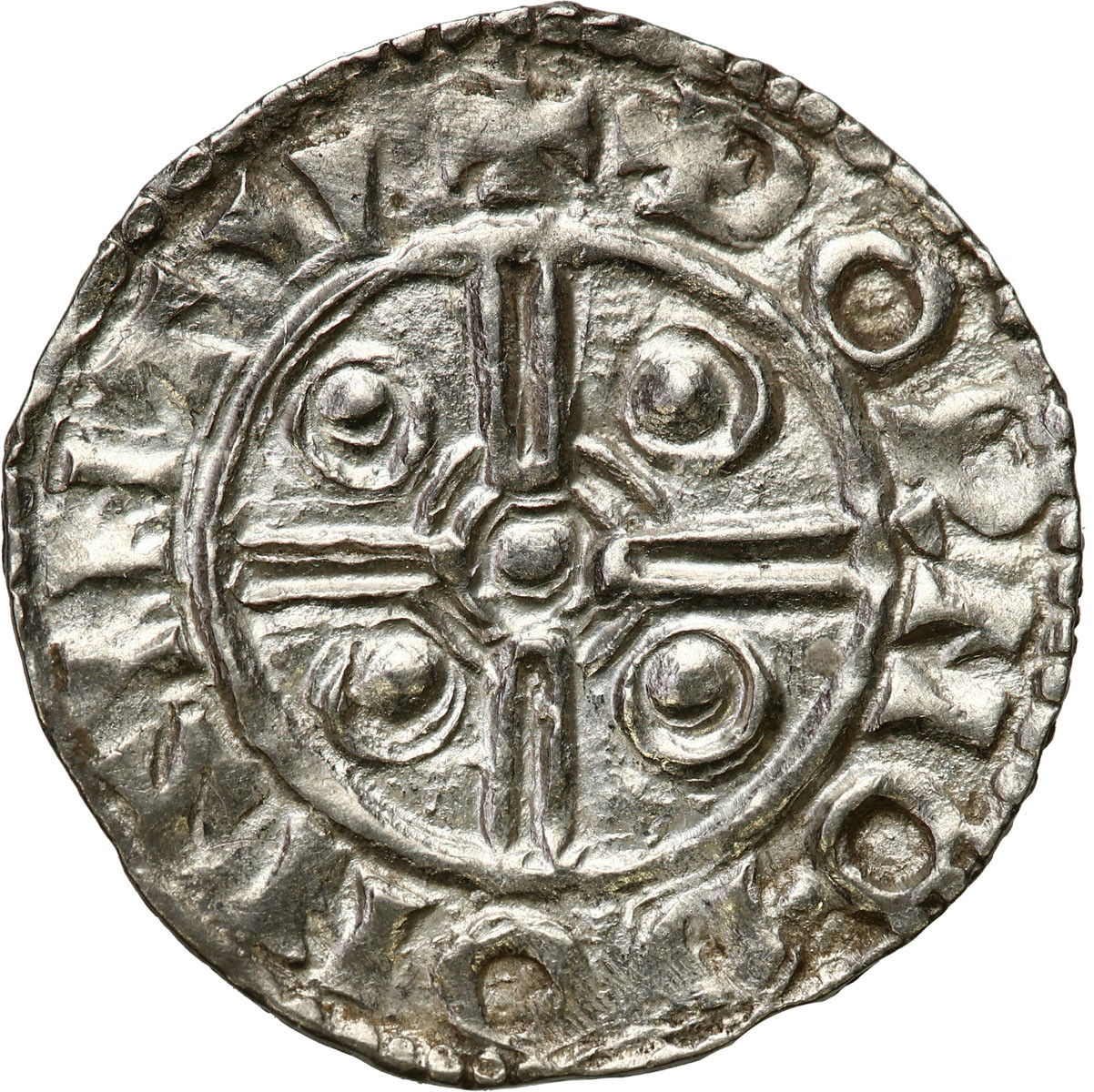 Anglia. Cnut (1016-1035). Denar typu Pointed Helmet